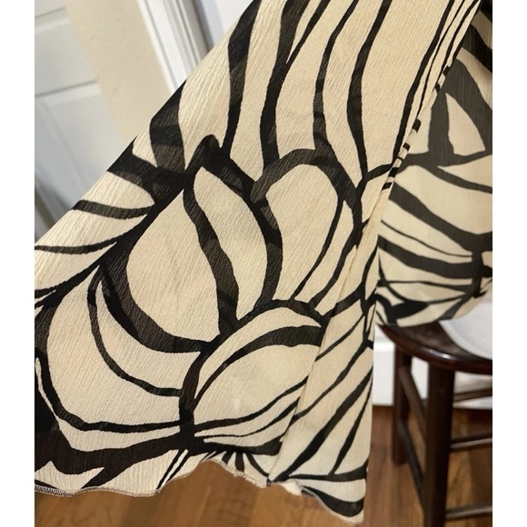 Vera Designs Assymetrical Blouse Womens Size 16 Brown Black Floral Print Vintage - Picture 5 of 7